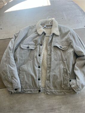 Men's Sherpa-Lined Corduroy Jacket - Light Tan